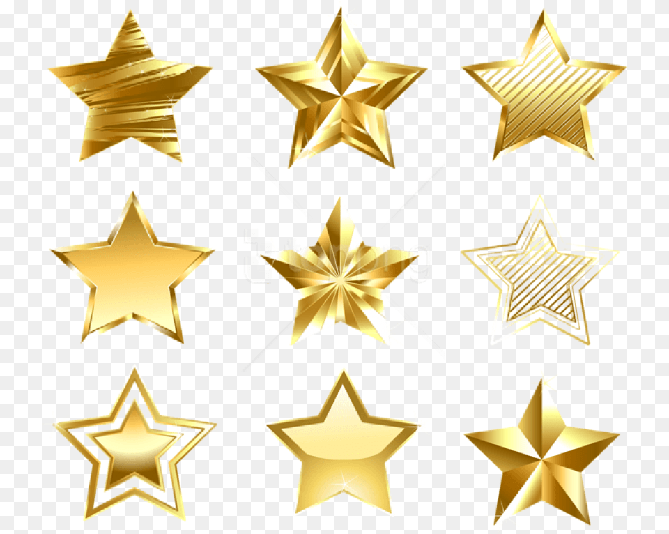 Transparent Golden Stars Set Clipart Gold Stars Transparent Star Symbol, Symbol Free Png Download