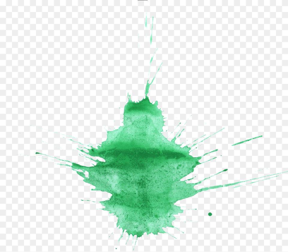 Transparent Watercolor Green Paint Splatter, Stain, Powder Free Png Download
