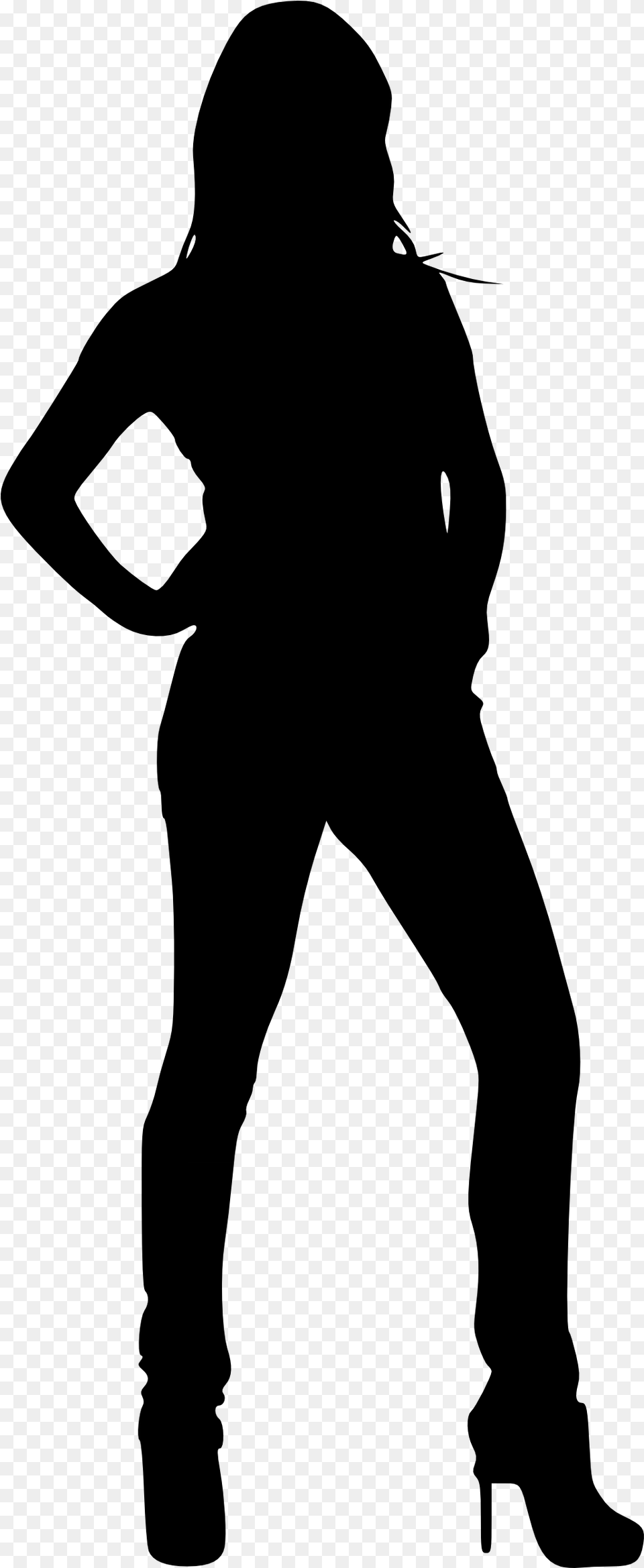 Woman Silhouette Art, Gray Free Png Download