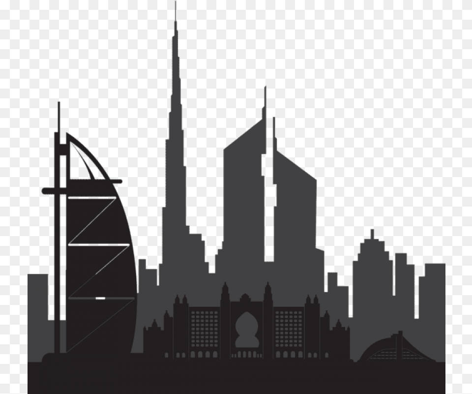 Free Dubai Silhouette Dubai Buildings Silhouette, Architecture, Building, City, Spire Png