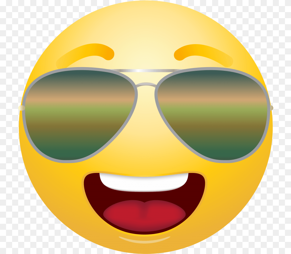 Emoticon With Sunglasses Transparent Smiley Face Emoji Transparent Background, Accessories, Sphere, Glasses, Photography Free Png Download