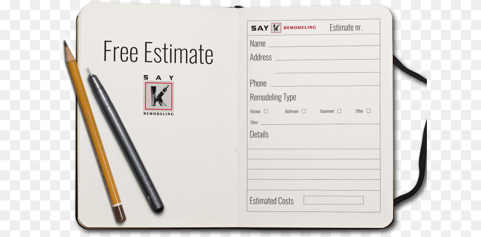 Estimate Remodeling Dayton, Page, Text, Pen Free Png Download