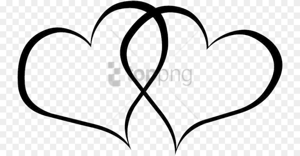 Free Fancy Love Heart Outline With Transparent Heart Clipart Black And White, Stencil, Logo, Bow, Weapon Png Image