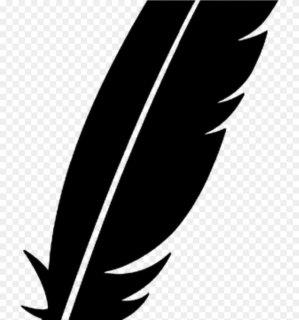 Free Feather Clip Art Feather Silhouette Sticker Free Feather Silhouette, Gray Png