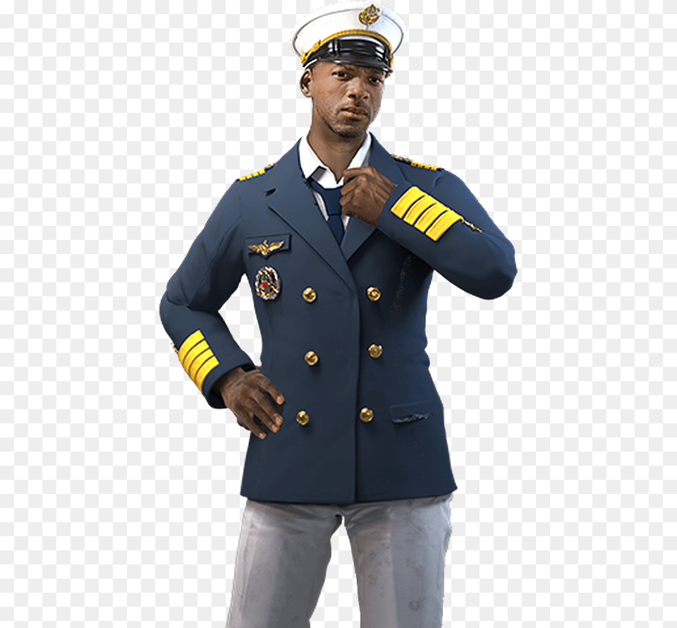 Free Fire Character Transparent, Person, Captain, Officer, Man Png