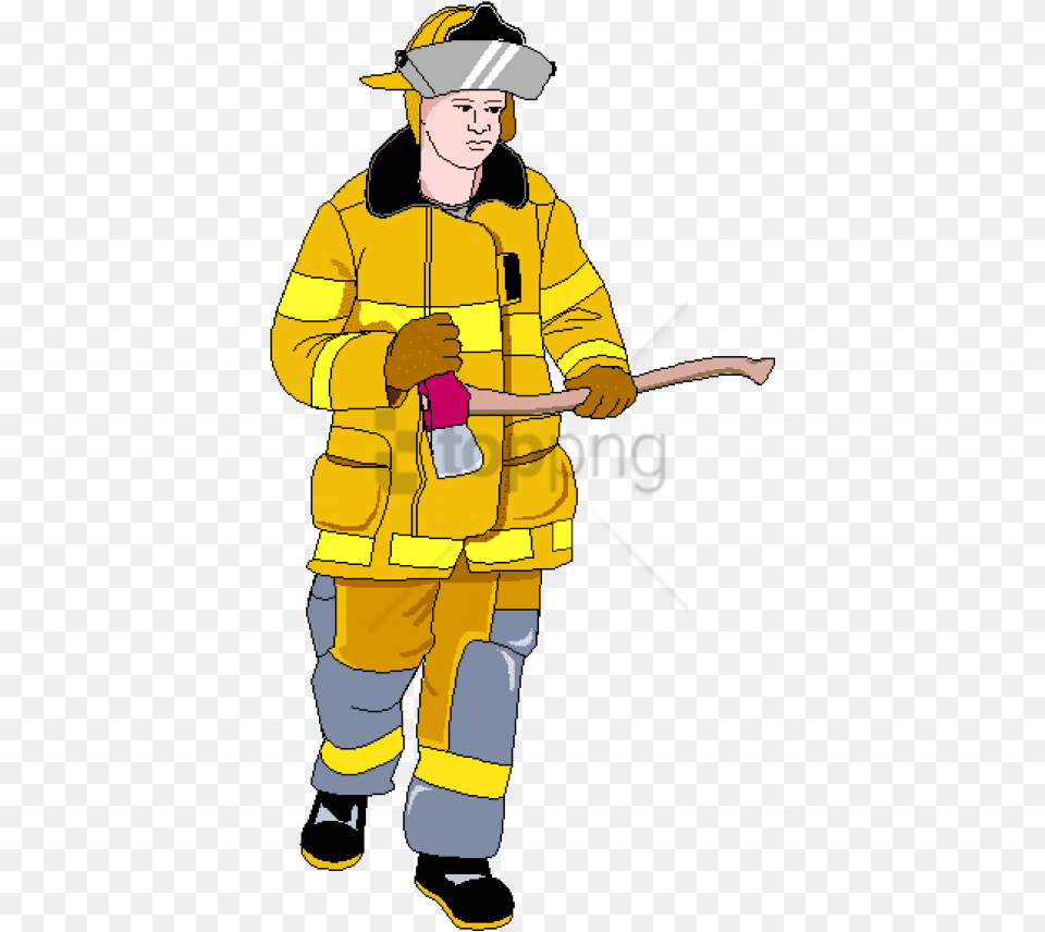 Fireman Image With Background Cartoon, Clothing, Coat, Adult, Person Free Transparent Png