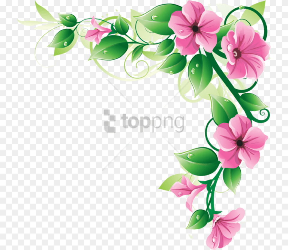 Flower Borders With Transparent Flower Corner Border Design, Art, Floral Design, Graphics, Pattern Free Png