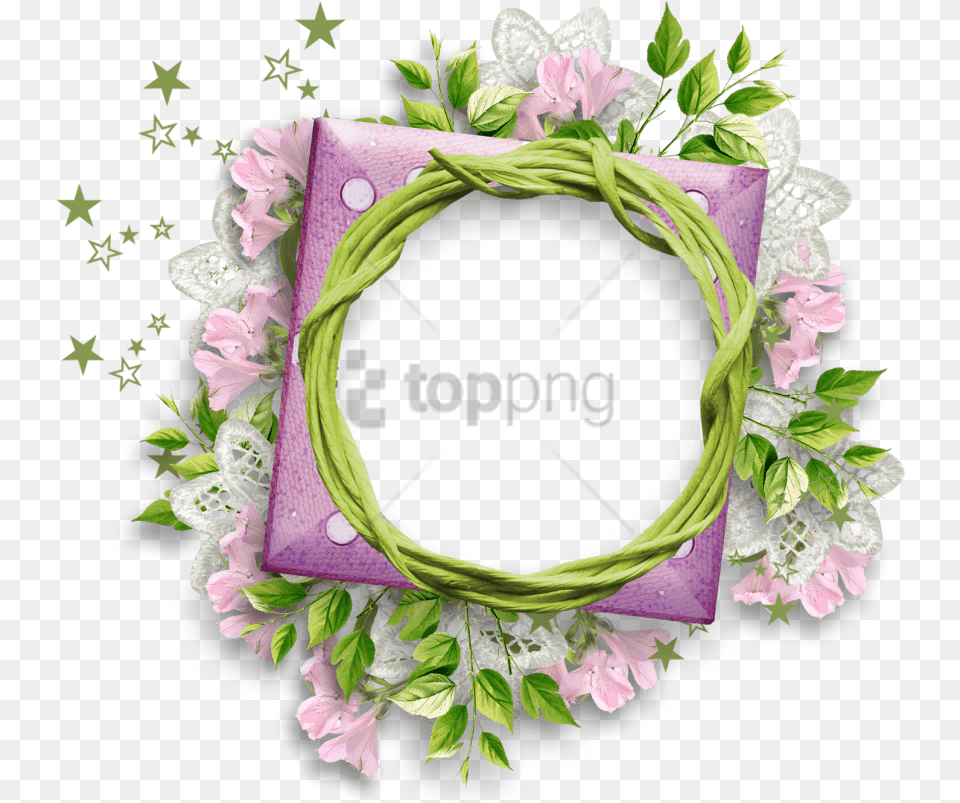 Flower Round Frame With Transparent, Wreath, Plant, Rose Free Png Download