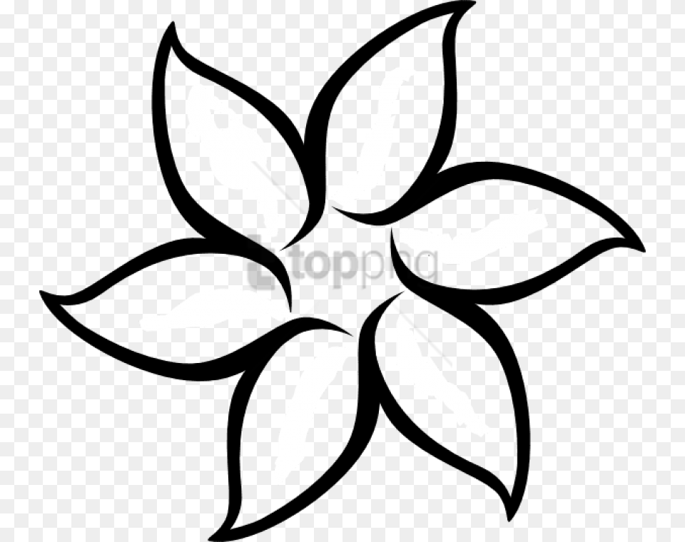 Free Full Size Of Drawing Simple Flower Outline, Leaf, Stencil, Plant, Pattern Png