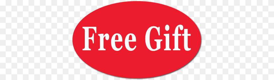 Free Gift Red Oval Stickers Circle, Logo, Disk, Text Png Image