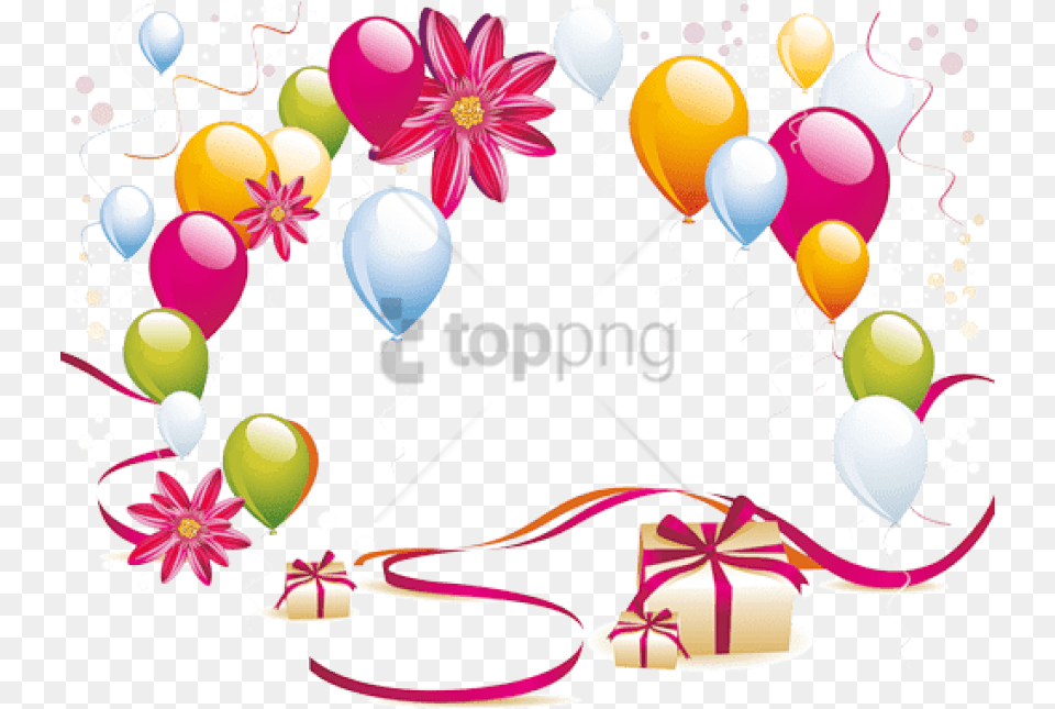Gifts And Balloons Image With Background Design With Balloons, Balloon, Art, Graphics, Mail Free Transparent Png