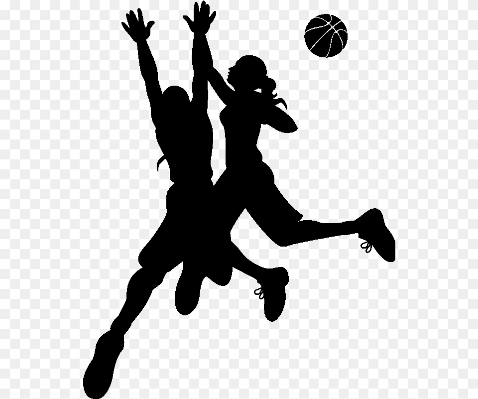 Girl Basketball Player Silhouette Streetball, Gray Free Png Download