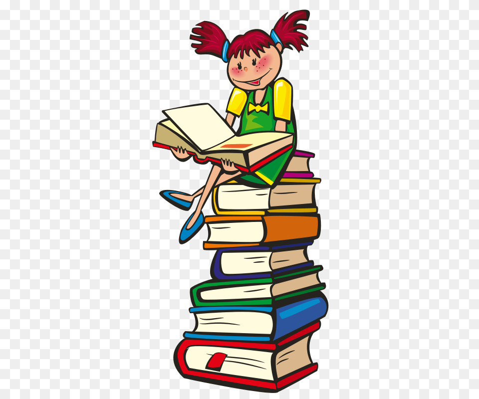 Free Girl Reading Clipart, Book, Person, Publication, Comics Png Image