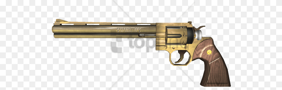 Gold Gun Image 357 Magnum For Sale, Firearm, Handgun, Weapon Free Png Download