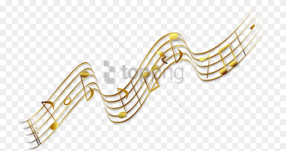 Gold Music Notes With Transparent Gold Music Note, Amusement Park, Roller Coaster, Fun, Cutlery Free Png