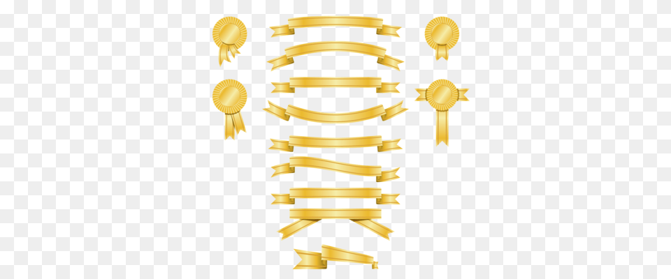 Free Golden Banner And Award Ribbon Pack Files Vectors, Electrical Device, Microphone, Gold, Cutlery Png