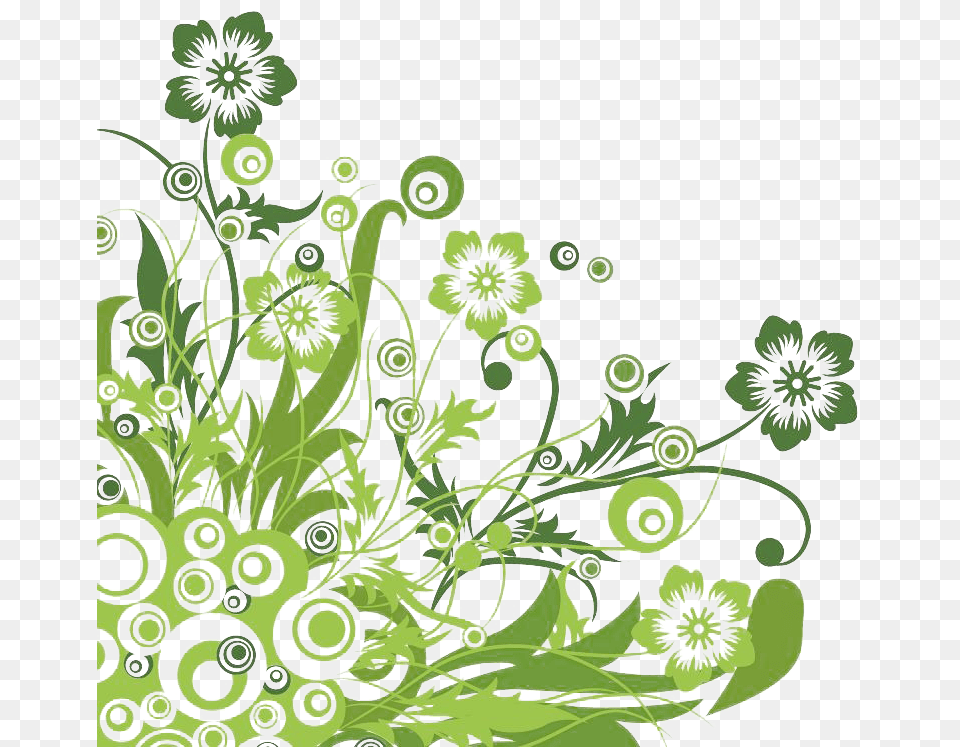 Free Graphics 6 Green Flowers Vector, Art, Floral Design, Pattern Png Image