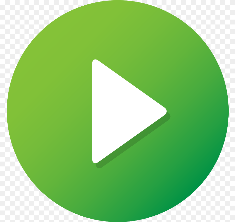 Green Play Button With Green Play Logo, Triangle, Disk Free Png