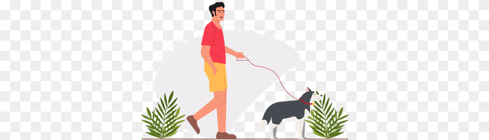 Free Guy Walking With Dog In The Park Illustration Download Leash, Accessories, Adult, Male, Man Png