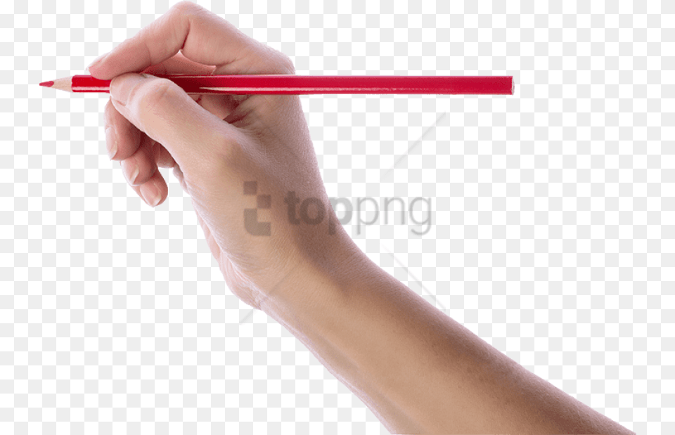 Handwriting With Transparent Hand With Red Pencil, Adult, Female, Person, Woman Free Png Download