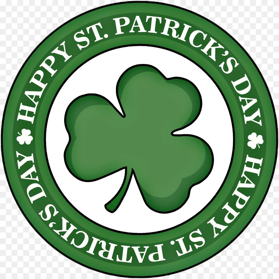 Happy Saint Patricks Day Round Logo Image, Symbol, Leaf, Plant Free Transparent Png