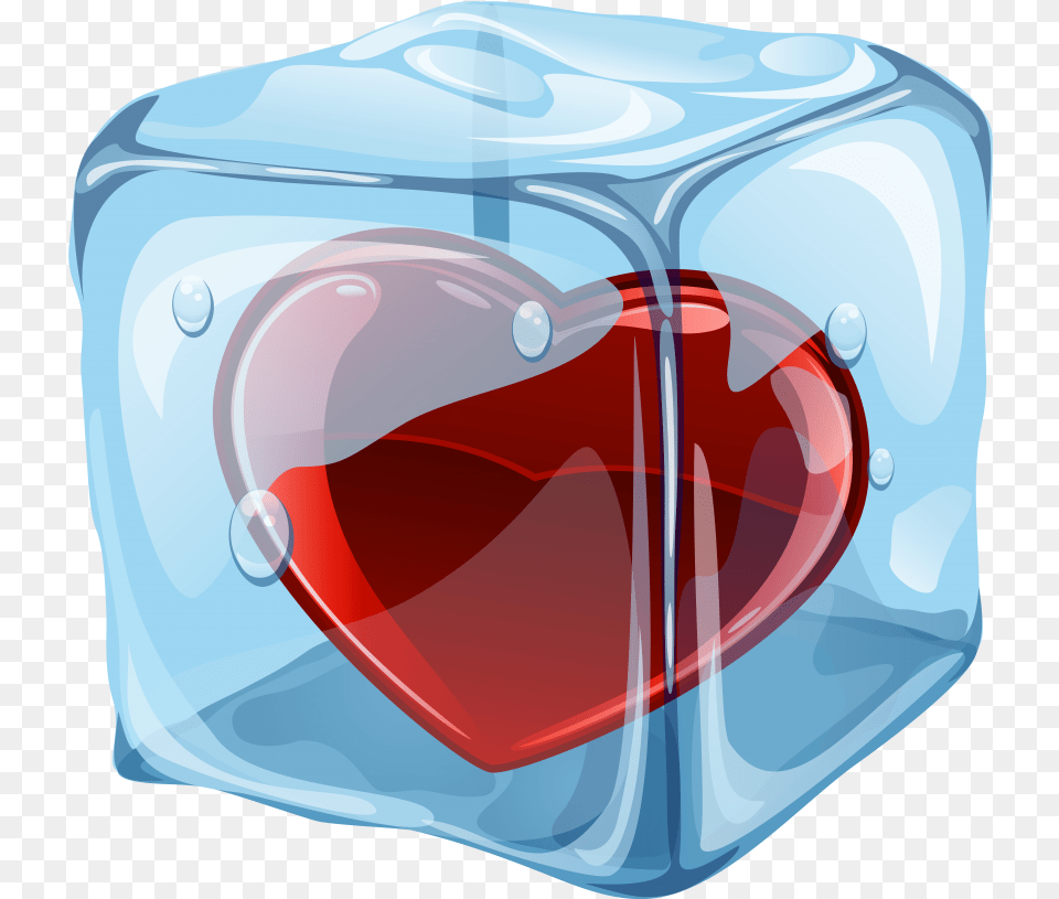 Heart In Ice Cube Transparent Ice Heart Psd Free Png Download