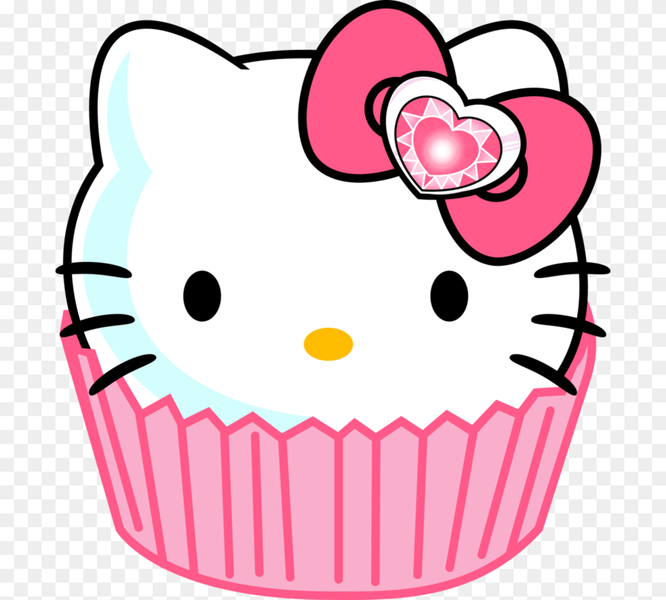 Free Hello Kitty Transparent Hello Kitty Pink, Cake, Cream, Cupcake, Dessert Png Image