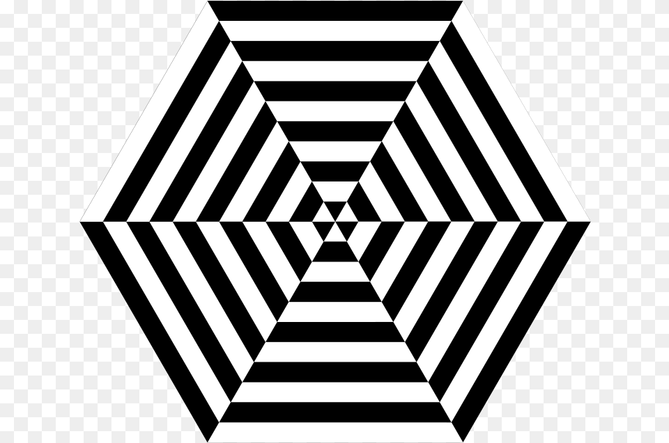 Free Hexagon Zebra Pizza Op Art Design, Triangle, Pattern Png Image