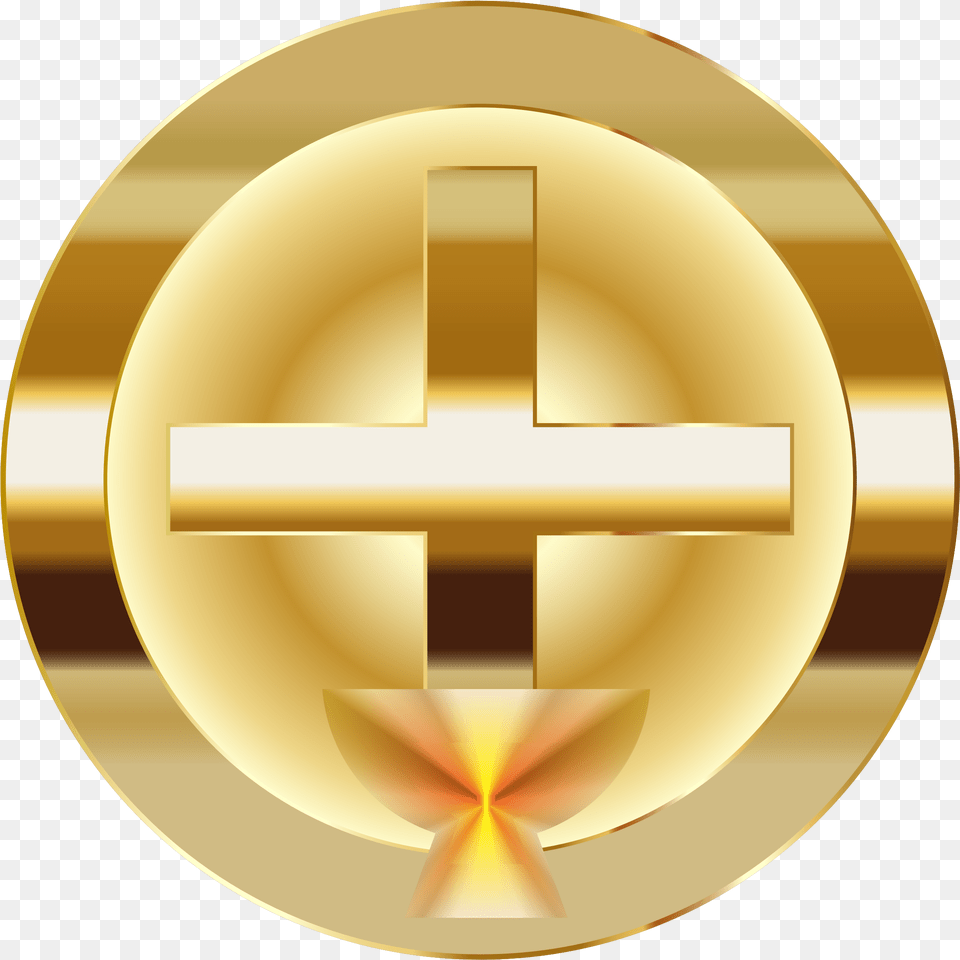 Free Icons Design Of Gold Cross Gold Circle With Cross, Symbol, Disk Png Image