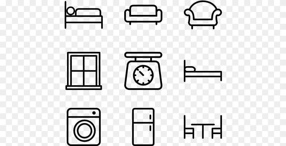 Icons Designed Furniture And Appliances Icon, Gray Free Png