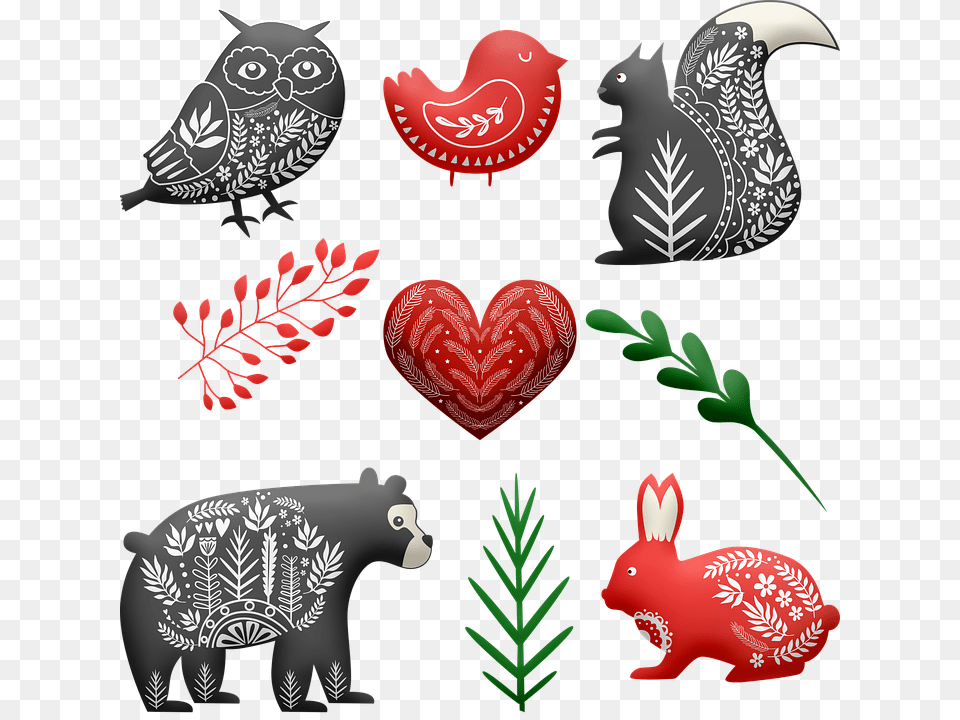 Free Illustrations Design Sugar Free Images Forest Tree Squirrel, Animal, Bird, Pattern Png Image
