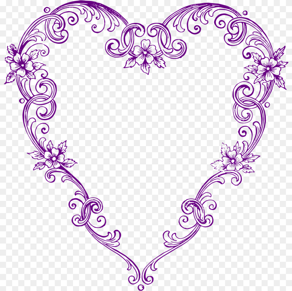 Images Fancy Vintage Purple Heart Clip Art Vintage Shape Clipart, Pattern, Floral Design, Graphics Free Transparent Png