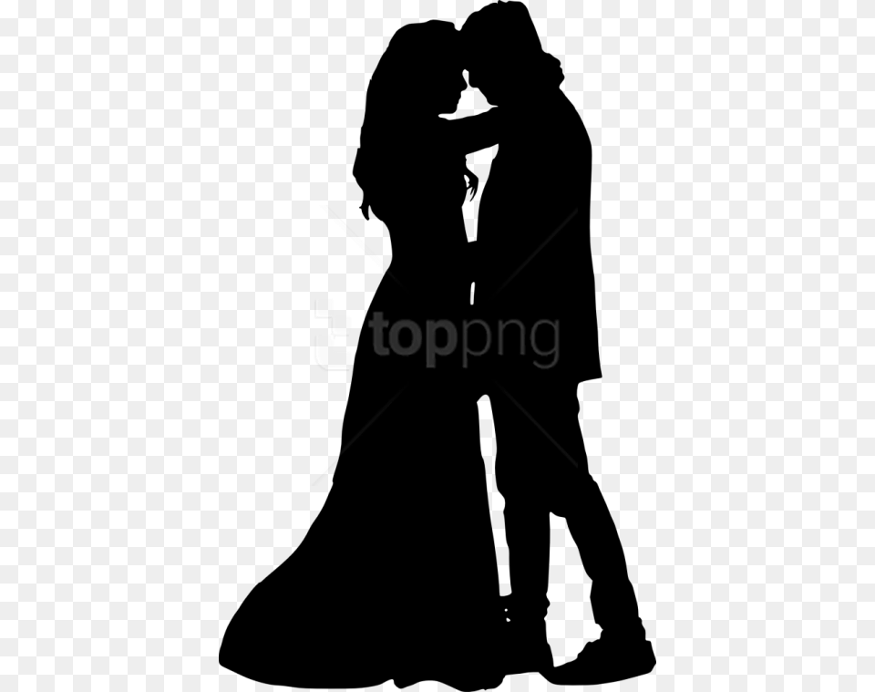 Free Images Transparent Bride And Groom Silhouette Svg, Person, Kissing, Romantic, Clothing Png