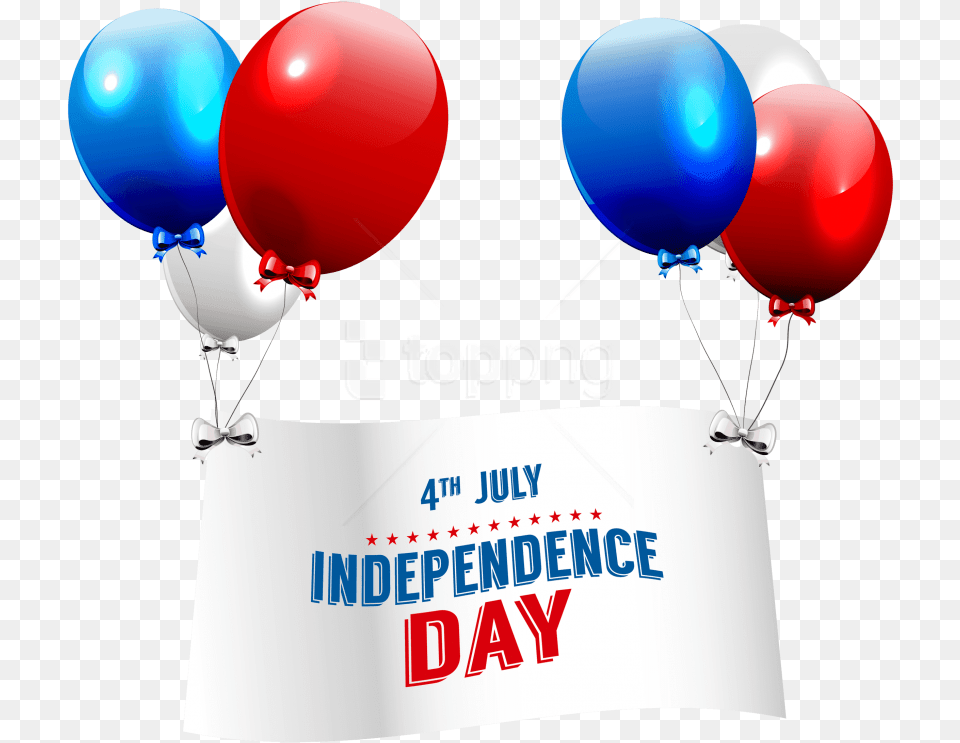 Free Independence Day With Balloons Independence Day Text, Balloon, Advertisement, Poster Png Image
