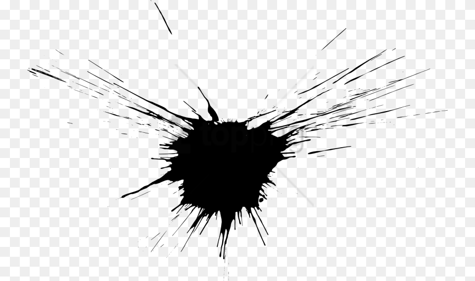 Ink Splash Image With Transparent Black And White Splash Effect, Silhouette, Stain Free Png Download