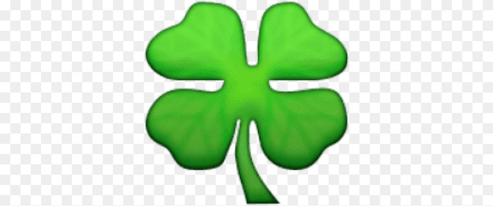 Free Ios Emoji Four Leaf Clover Transparent Clover Emoji, Green, Plant, Smoke Pipe Png