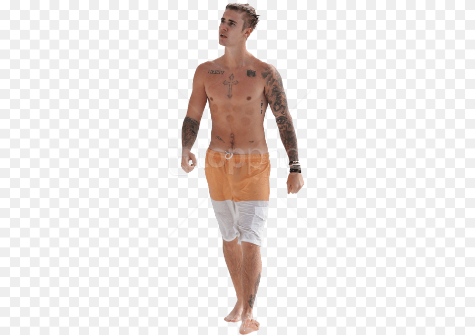 Justin Bieber Topless Topless Men, Tattoo, Skin, Person, Man Free Png