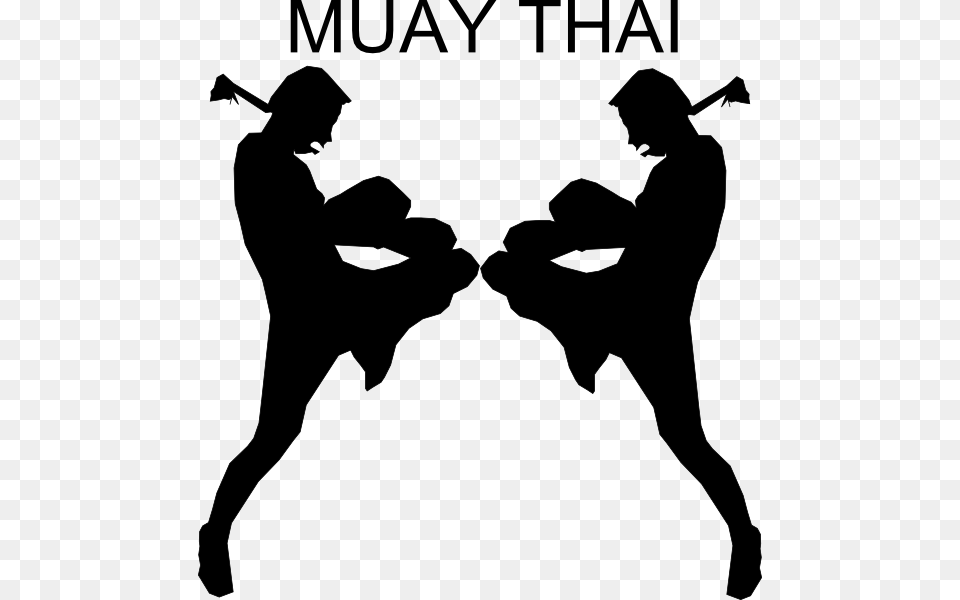 Kickboxing Files Muay Thai Clipart, People, Person, Silhouette, Stencil Free Transparent Png