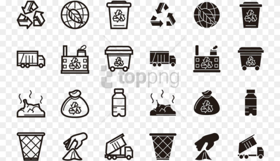 Landfill Icons Vector, Stencil, Recycling Symbol, Symbol, Machine Free Png Download