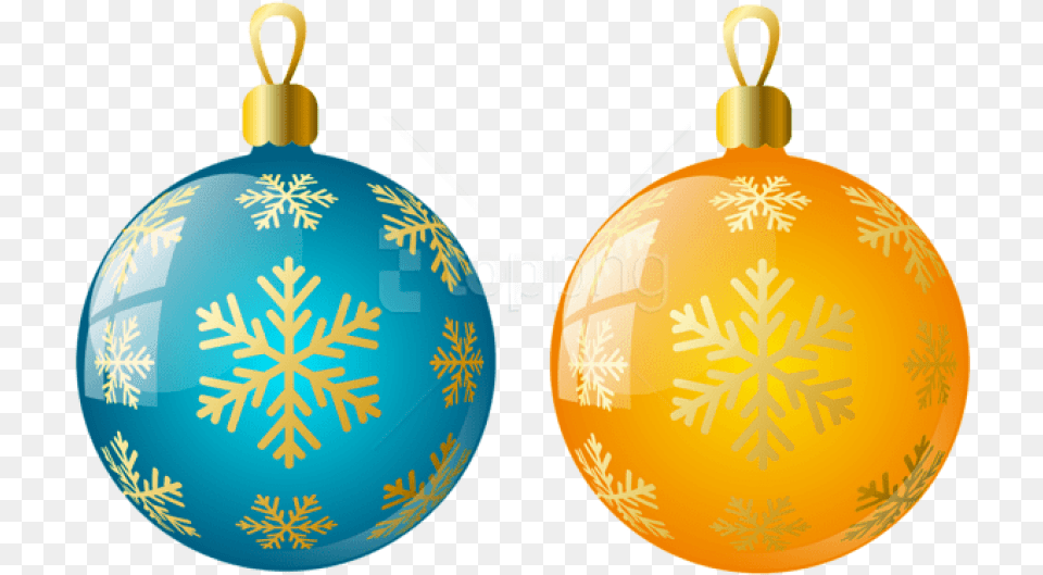 Large Size Transparent Yellow And Blue Christmas Christmas Ornaments Clipart, Accessories, Ornament, Lighting Free Png Download