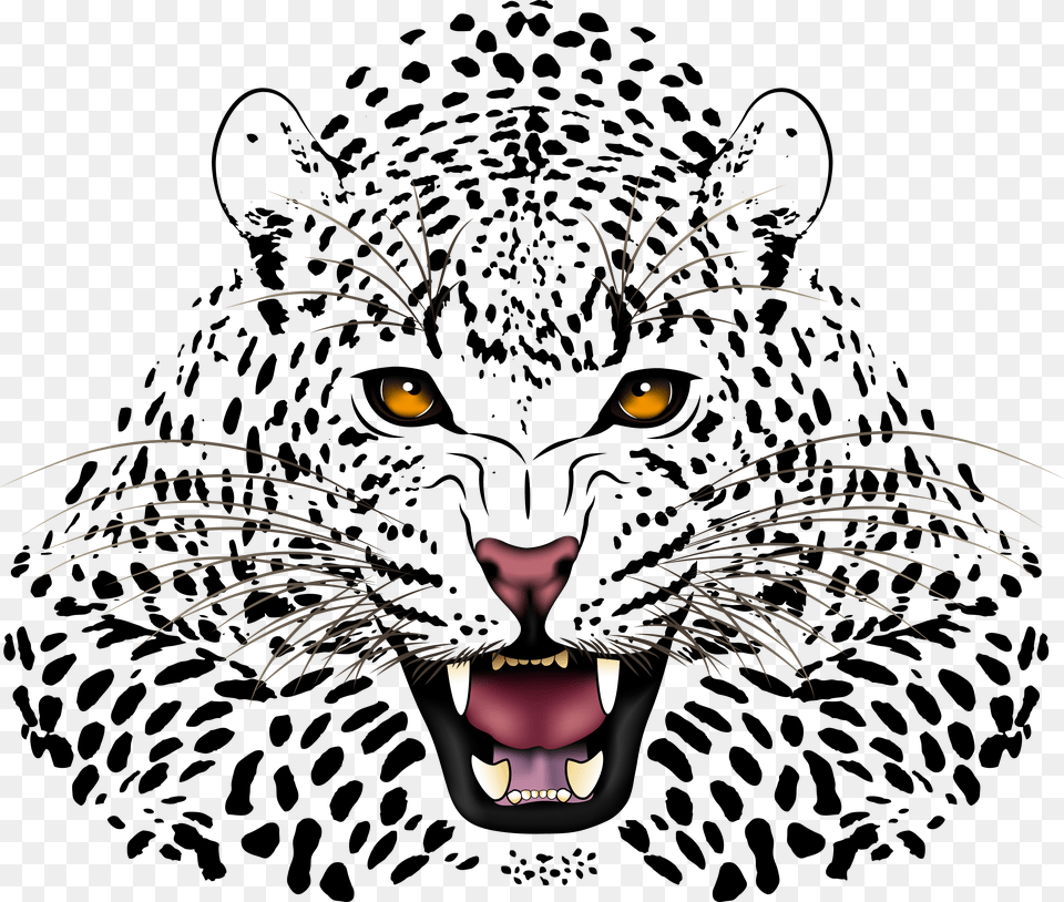 Leopard Jaguar Illustration Angry Cheetah Face Drawing, Animal, Cat, Mammal, Pet Free Png Download