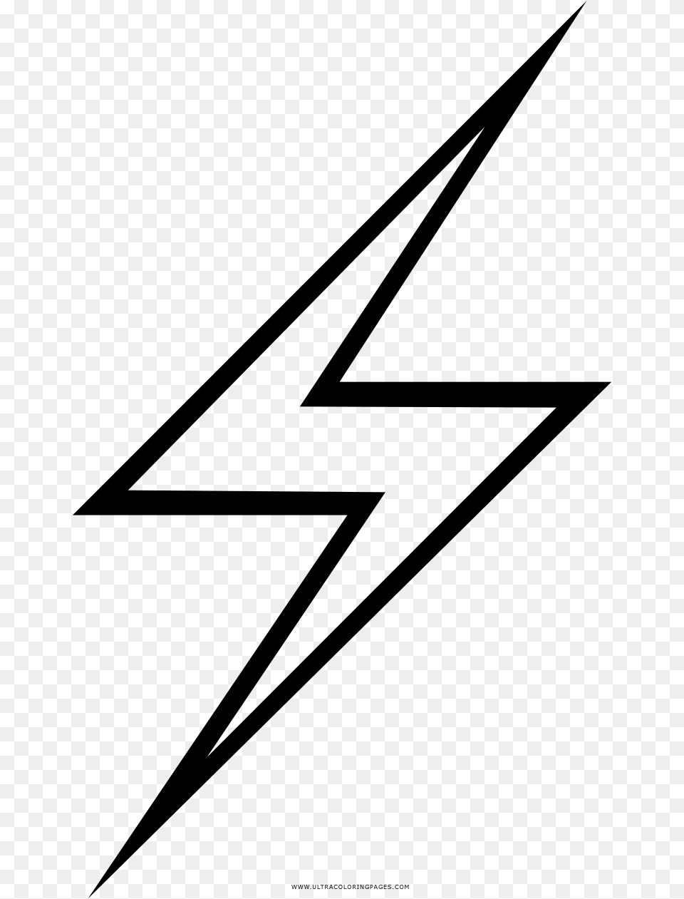 Lightning Bolt Stencil Rayito Para Colorear, Gray Free Transparent Png