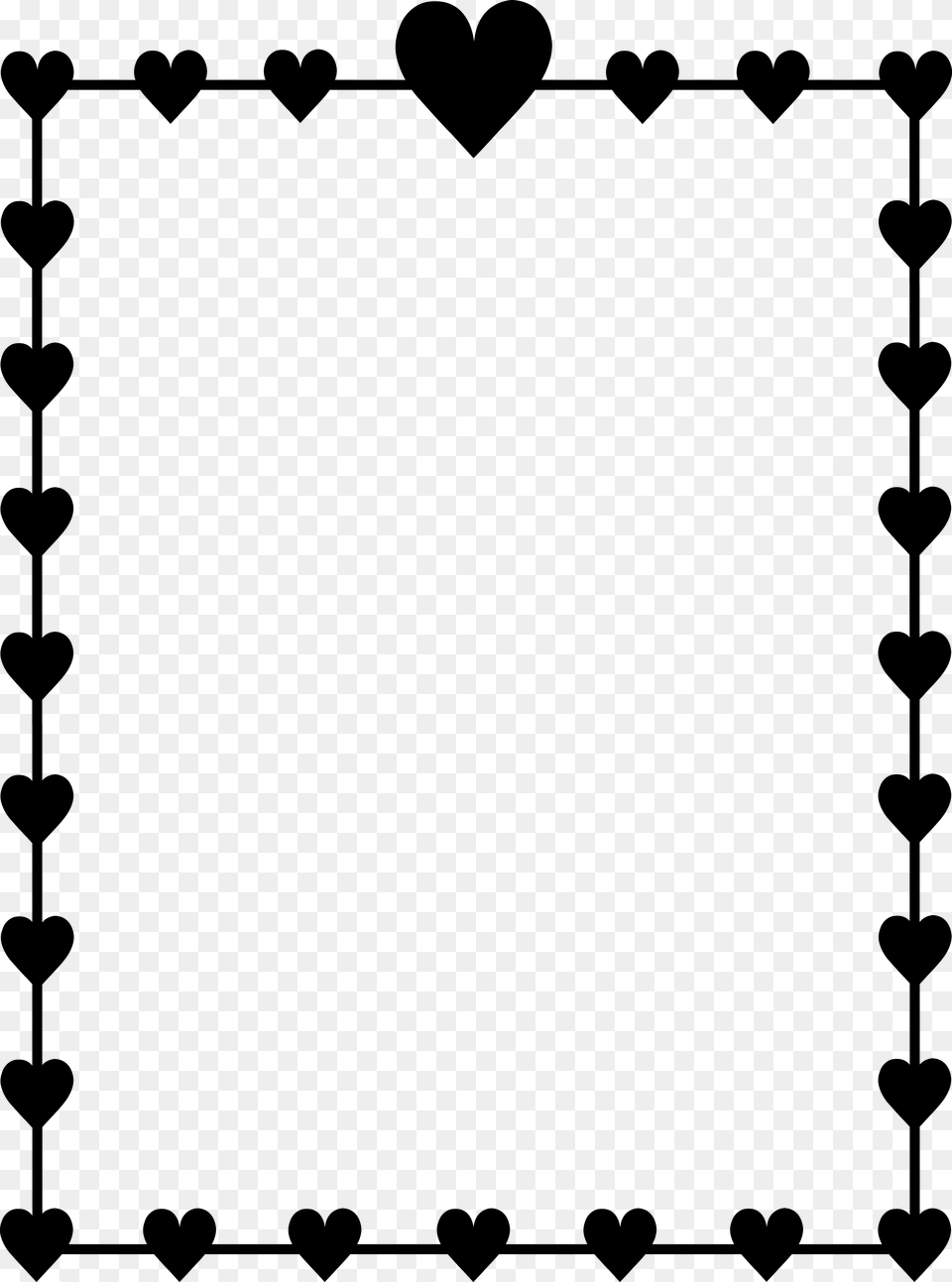 Line Clipart Heart Border Black And White Clipart, Gray Free Png Download