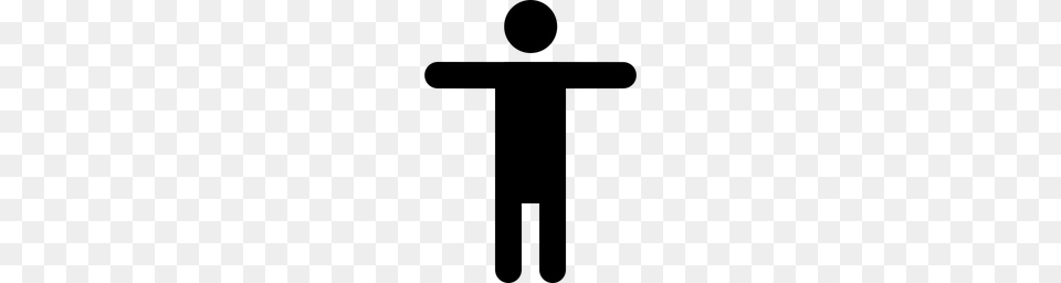 Man Human Stand Open Arm Direction Position Icon, Gray Free Transparent Png