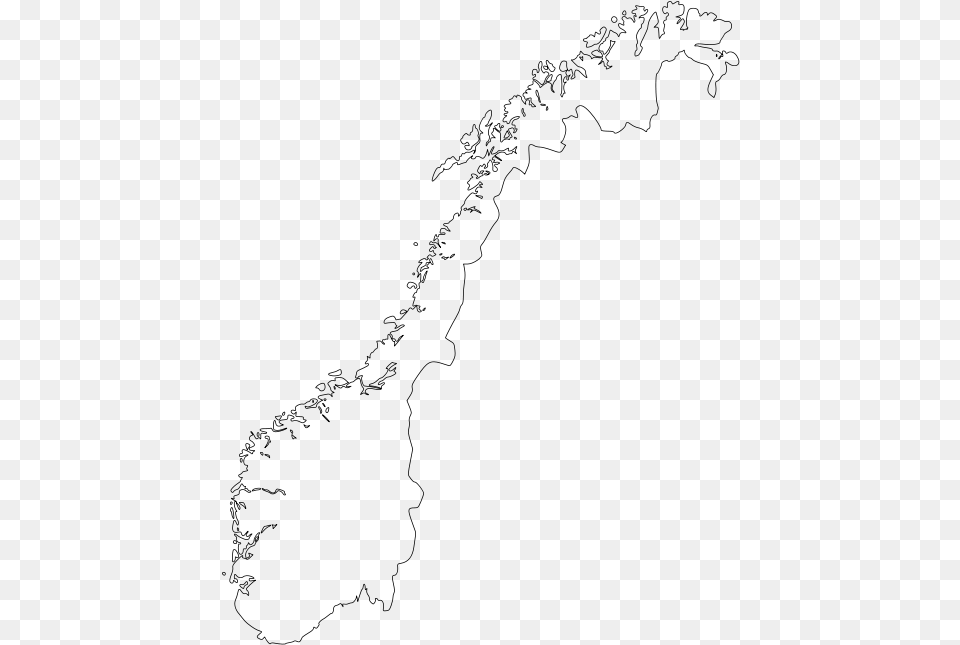 Map Of Norway Norway Map Outline, Gray Free Png