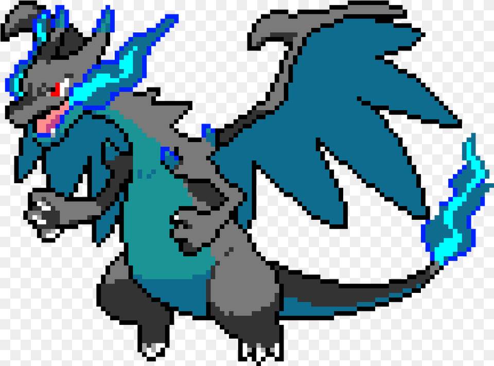 Mega Charizard X Sprite Charizard X Pixel Art, Animal, Bird, Jay Free Png