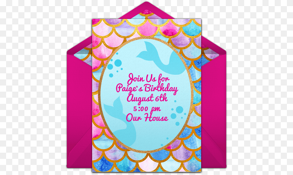 Mermaid Scales Online Invitation Mermaid Scales Birthday Invitation, Envelope, Greeting Card, Mail Free Png Download