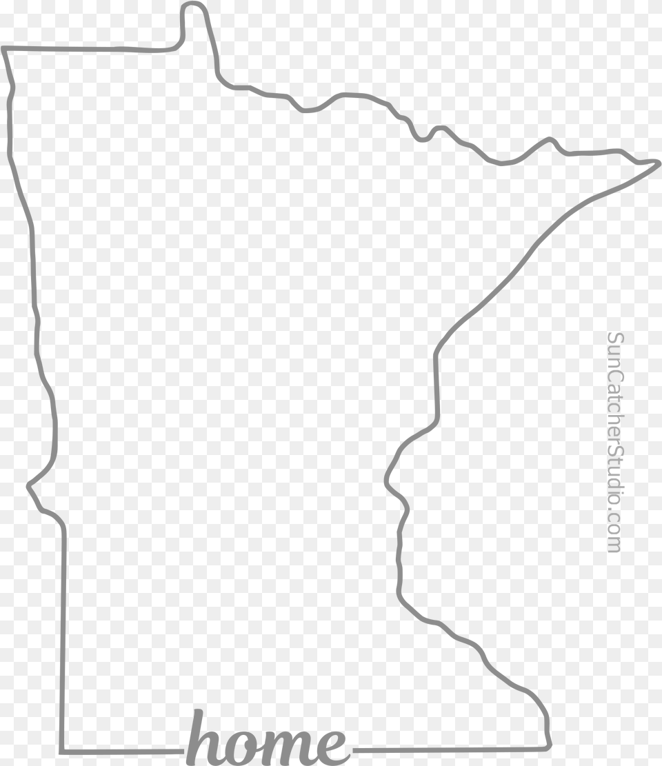 Minnesota Outline With Home On Border Cricut Line Art, Silhouette, Chart, Plot, Outdoors Free Transparent Png