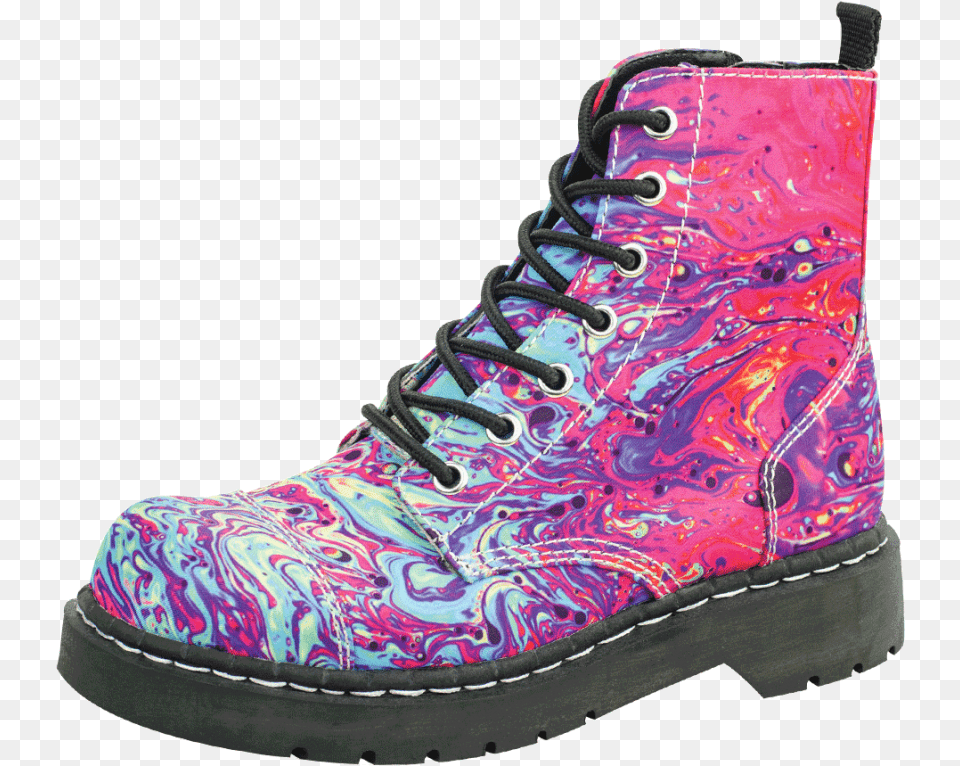 Mix Paint Print 7 Eye Vegan Combat Combat Boot, Clothing, Footwear, Shoe, Sneaker Free Transparent Png