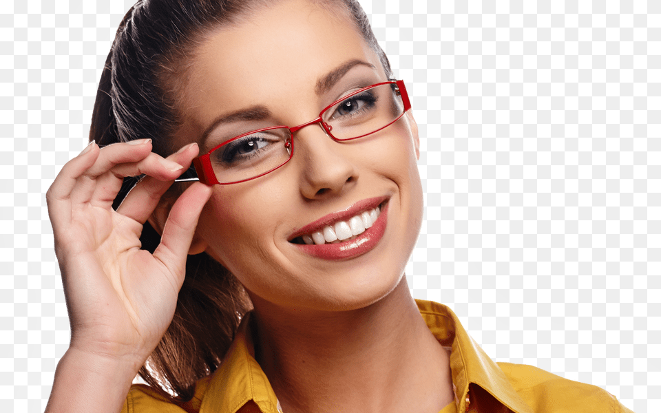 Nerd Glasses Devushka V Ochkah, Accessories, Smile, Person, Head Free Png Download